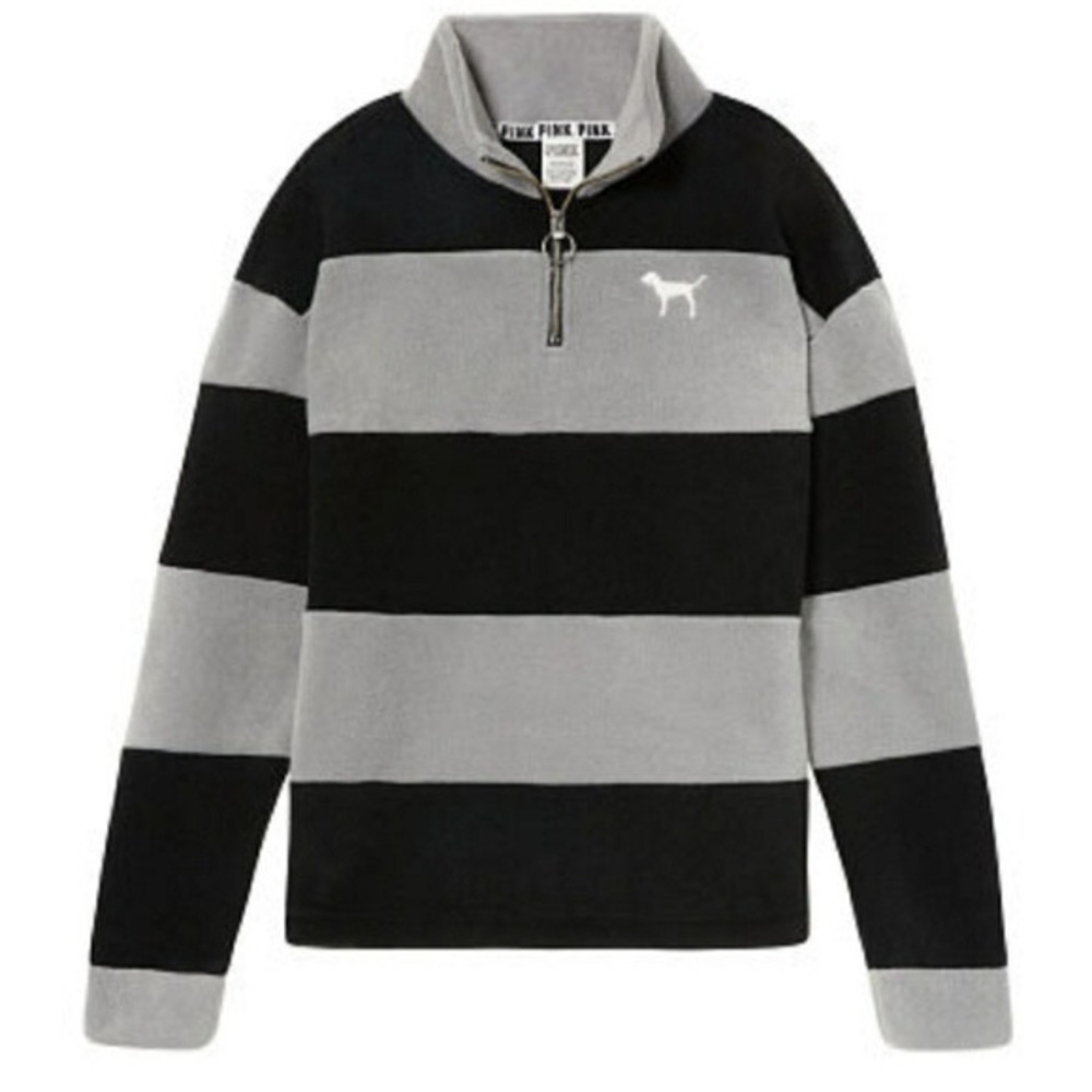 NWT🖤VS PINK Polar Fleece Half Zip Sweater🖤 MSRP 80!